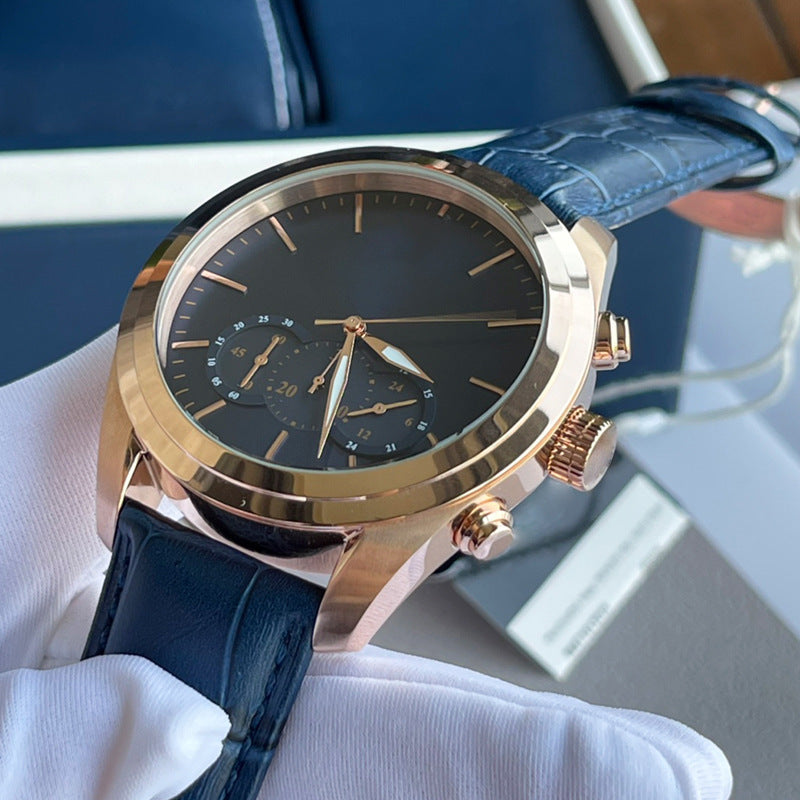 Reloj de cuarzo multifuncional para negocios con una esfera grande, moderno y versátil para cualquier ocasión.