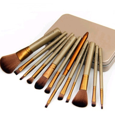 12 make-up pinsel sets eisen box make-up make-up-tools werkzeuge