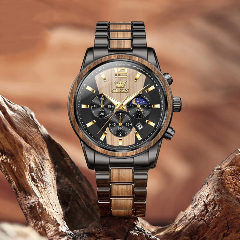 Reloj de cuarzo para hombre con calendario y seis manecillas.