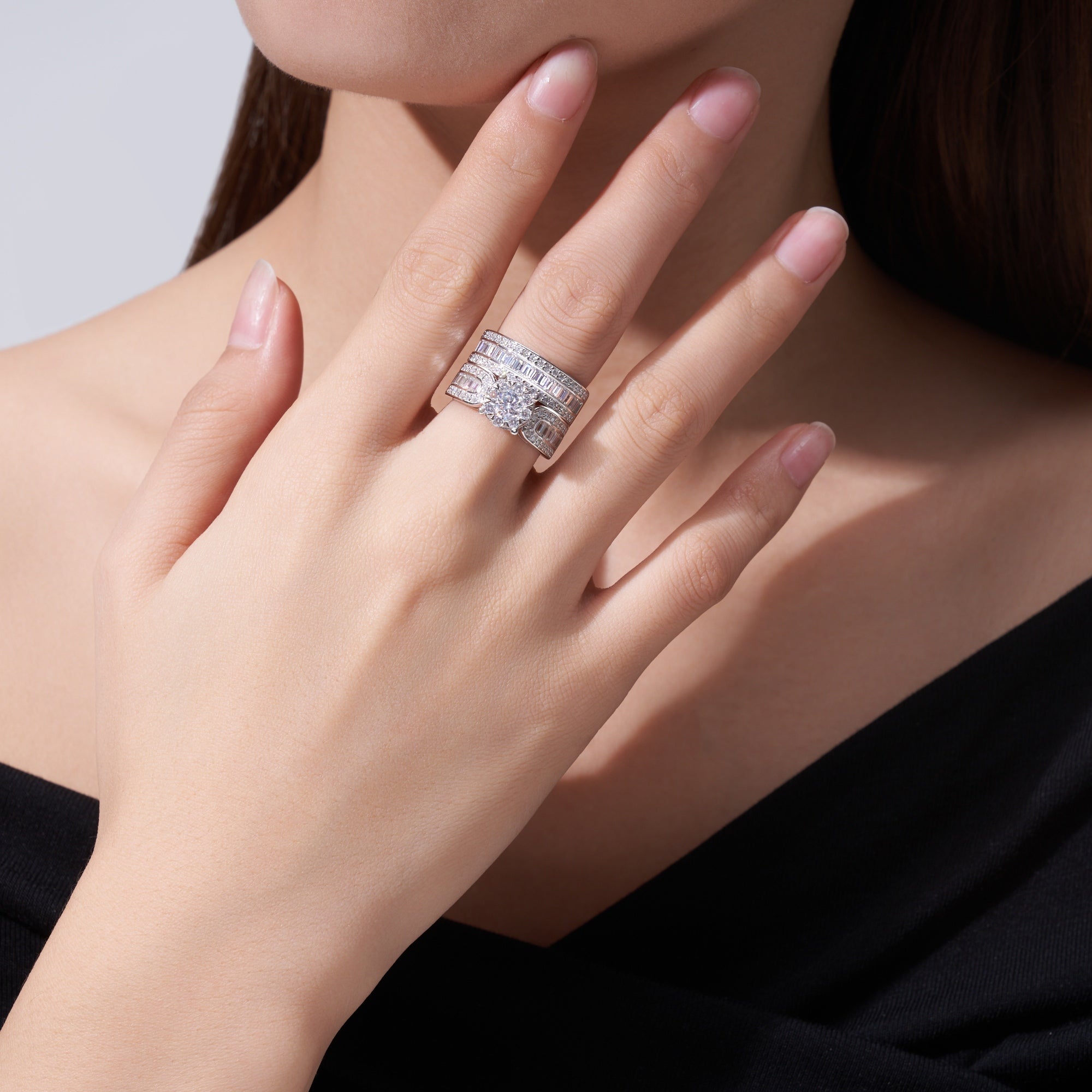 0.5 Carat Luxury Fashion Minimalist Trend Jewelry With Top-quality Morganite, Elegant Silver Ring In S925 Silver With Electroplated Platinum, Suitable For Ladies