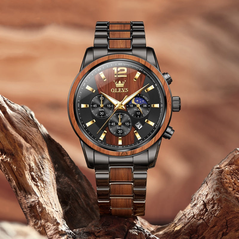 Reloj de cuarzo para hombre con calendario y seis manecillas.