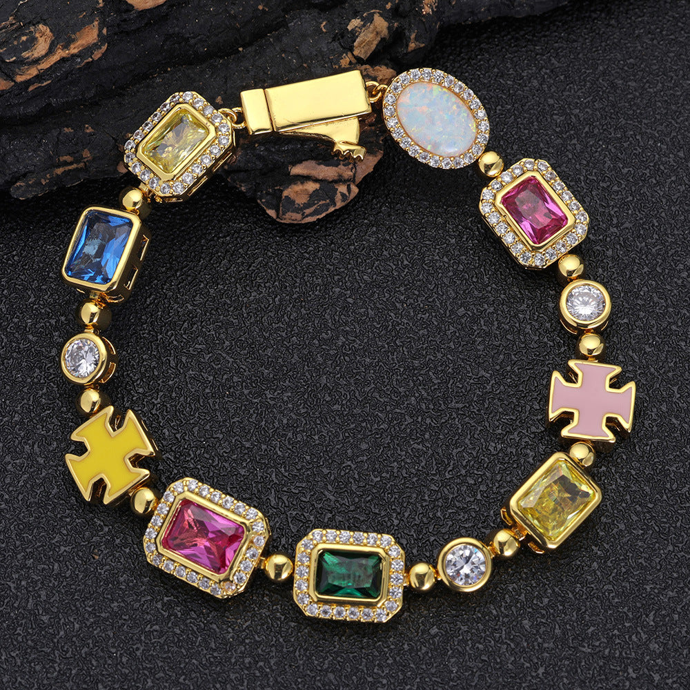 New Hip Hop Color Gemstone Women's Necklace