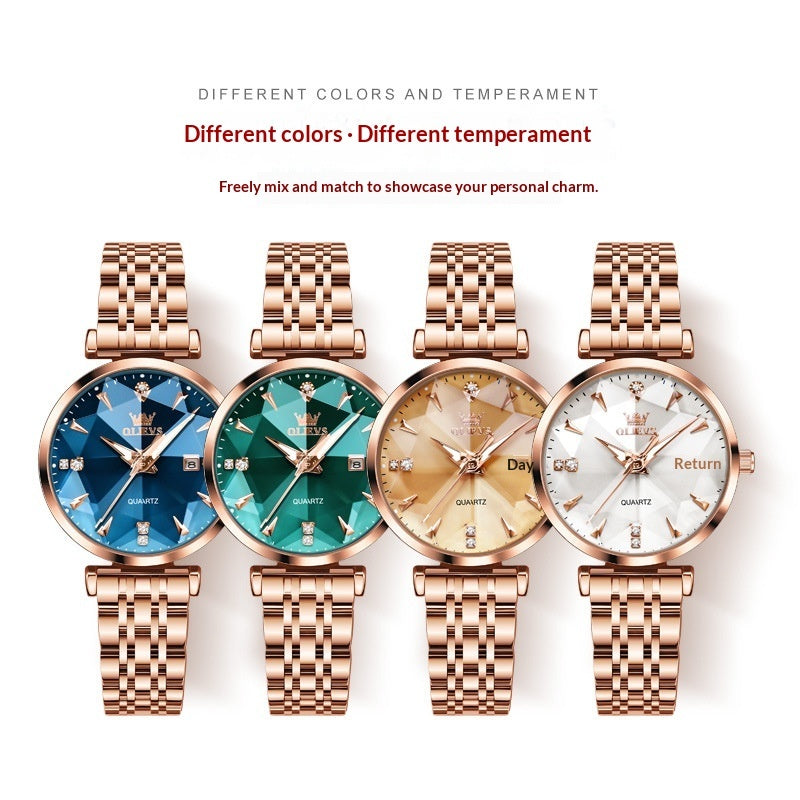 Reloj de cuarzo con diamantes de moda para mujer