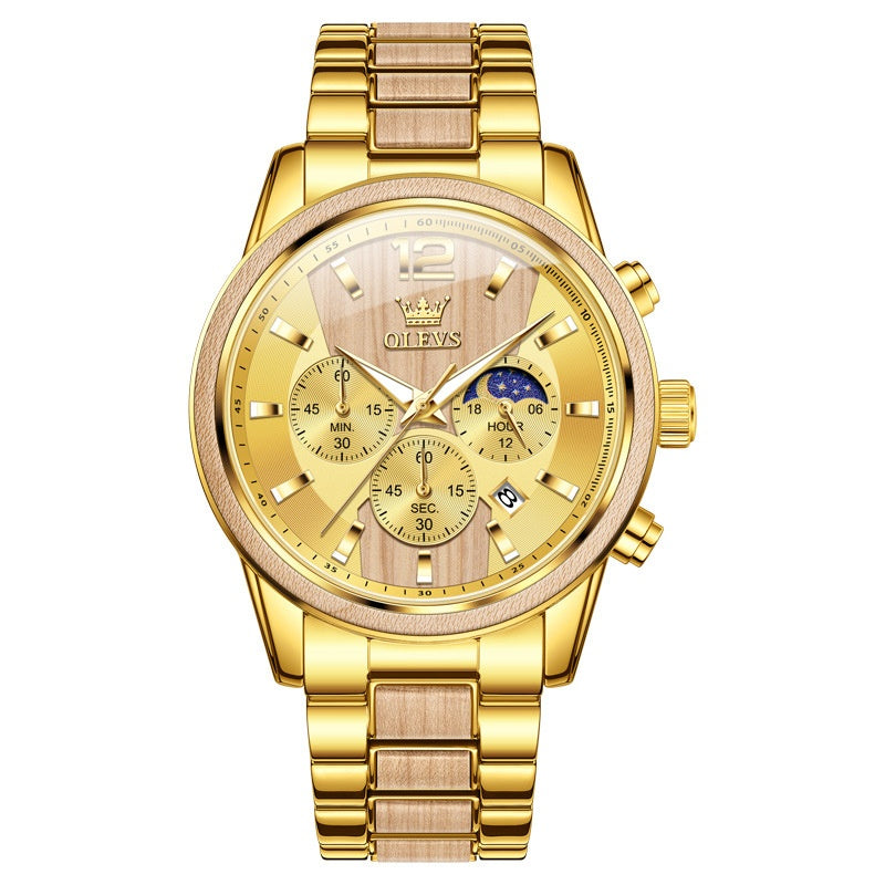 Reloj de cuarzo para hombre con calendario y seis manecillas.