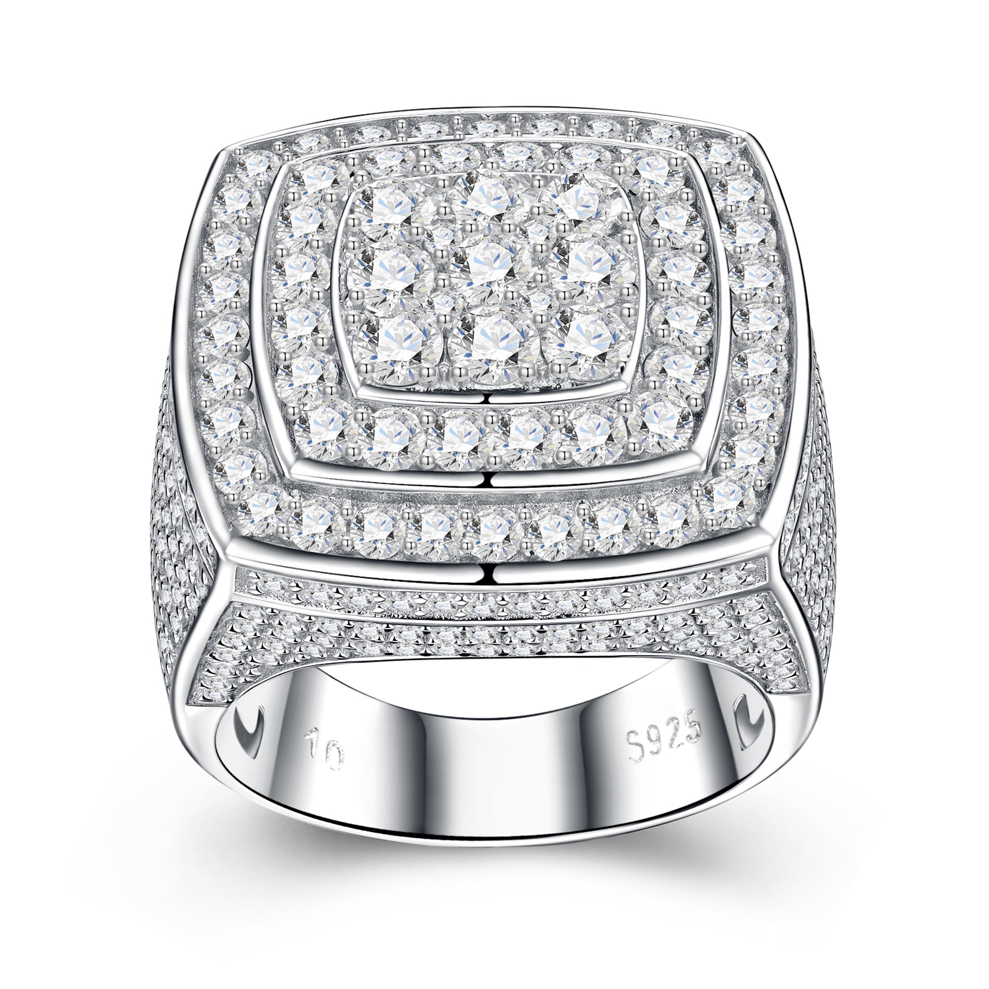 Engraved With Top-quality Moissanite, This Luxurious And Fashionable Minimalist Jewelry Set Features Exquisite Silver Accessories For Men. Made Of S925 Silver With Electroplated Platinum.