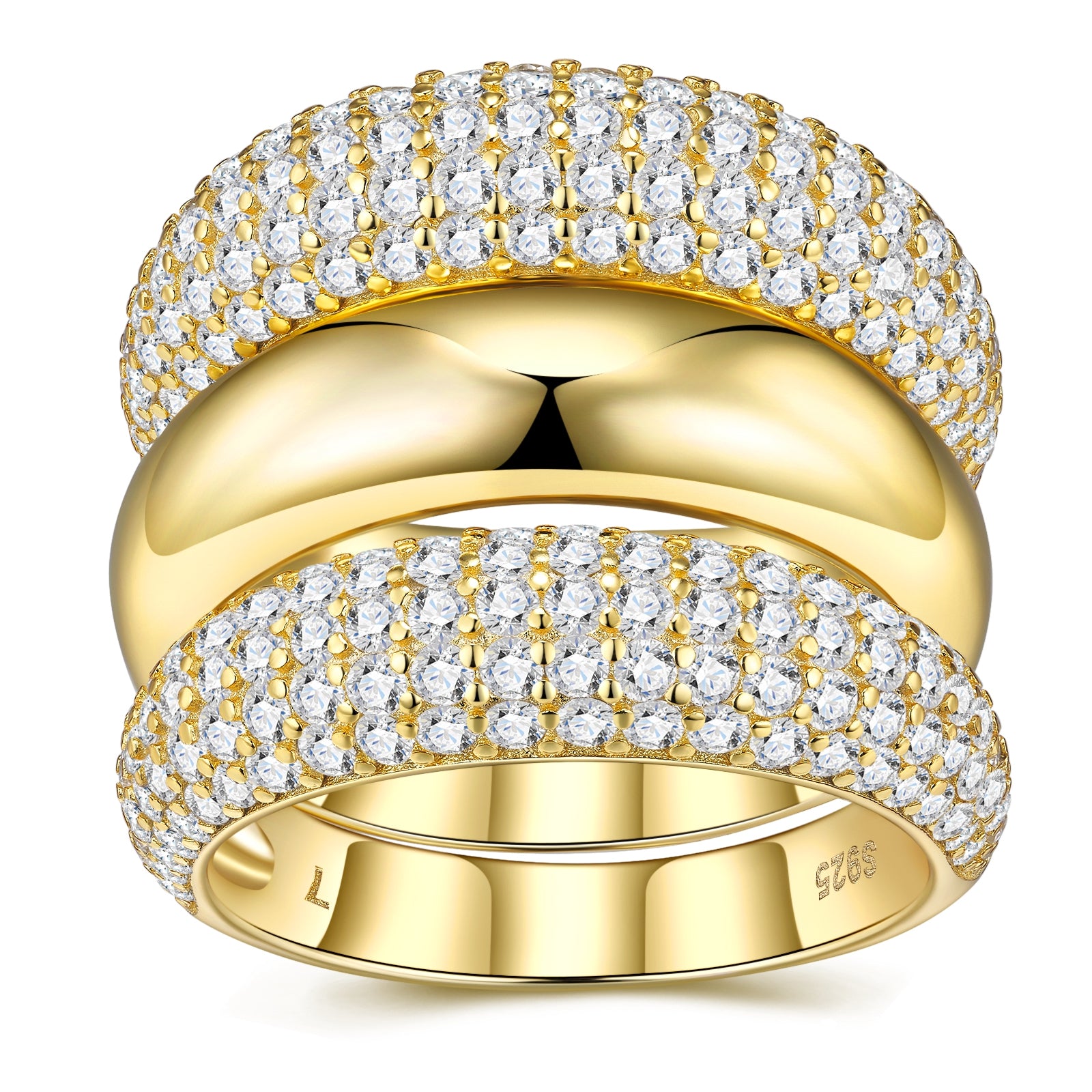 Engraved With Top-quality Moissanite, This Luxurious And Fashionable Minimalist Jewelry Set Features Silver Pieces Electroplated With Gold.