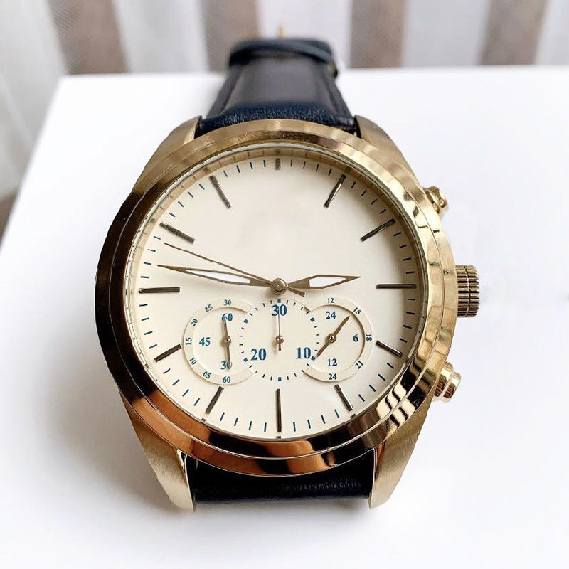 Reloj de cuarzo multifuncional para negocios con una esfera grande, moderno y versátil para cualquier ocasión.