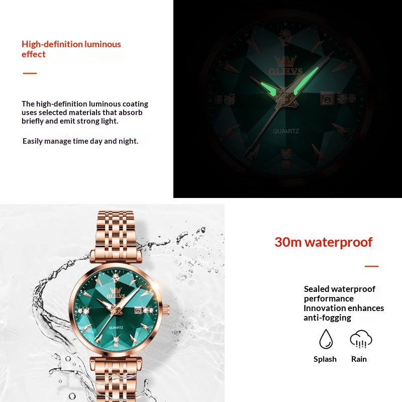 Reloj de cuarzo con diamantes de moda para mujer