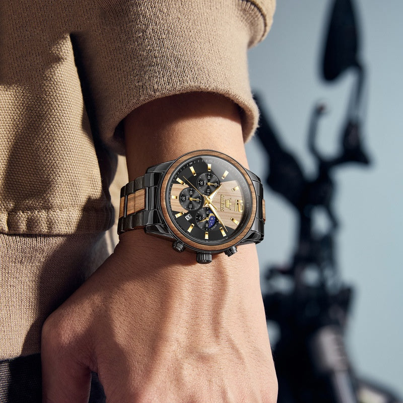 Reloj de cuarzo para hombre con calendario y seis manecillas.