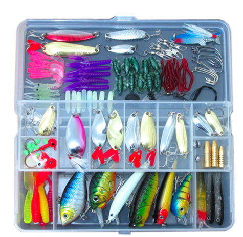132 Pcs Fishing Lures Set Mixed Minnow Hooks Fish Lure Kit In Box Artificial Bait Fishing