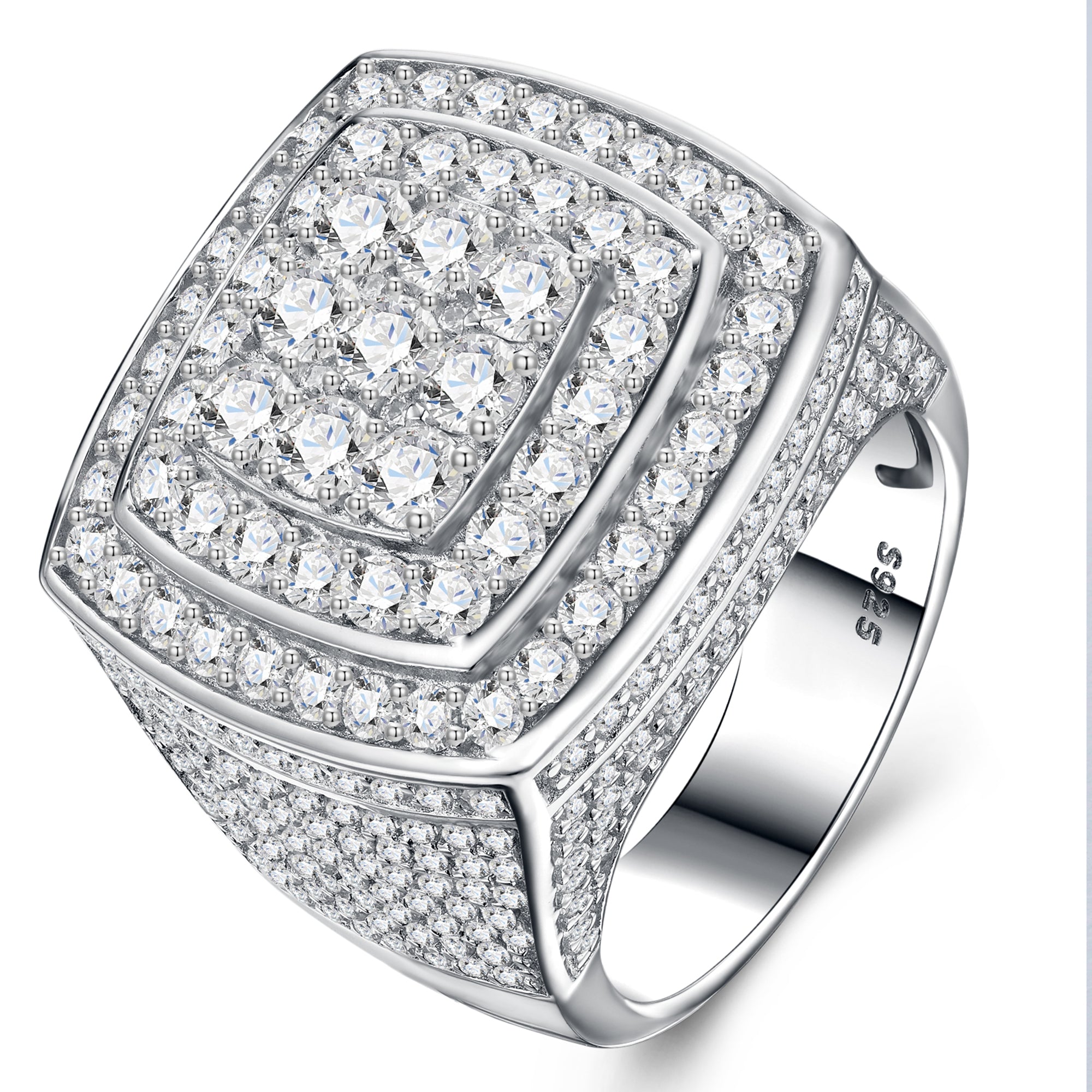 Engraved With Top-quality Moissanite, This Luxurious And Fashionable Minimalist Jewelry Set Features Exquisite Silver Accessories For Men. Made Of S925 Silver With Electroplated Platinum.